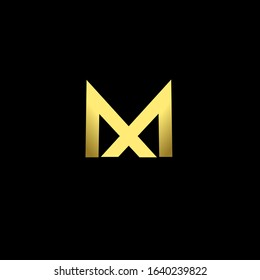 Gold AA simple letter luxury logo design with black background