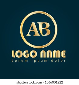 Gold AB company linked letter logo concept. Designed for your web site design, logo, app, UI. initial logo design
