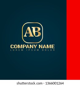 Gold AB company linked letter logo concept. Designed for your web site design, logo, app, UI. initial logo design