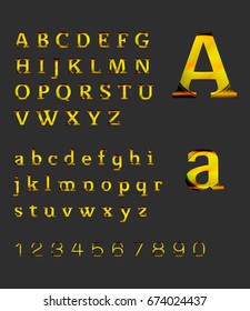 gold abstarct alphabet