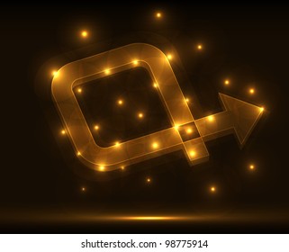 gold abstract arrow. vector illustration