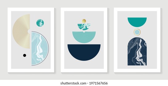 Gold Abstract art background vector. Modern block color art wallpaper. Geometric marbling gold style texture. Cubisms low-poly Math  art backgrounds. 