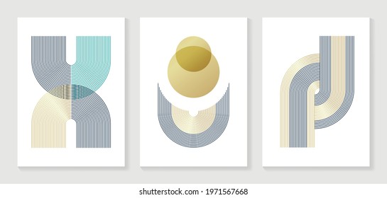 Gold Abstract art background vector. Modern block color art wallpaper. Geometric marbling gold style texture. Cubisms low-poly Math  art backgrounds. 