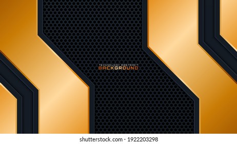 gold abstract background banner with circle gold color creative digital light modern