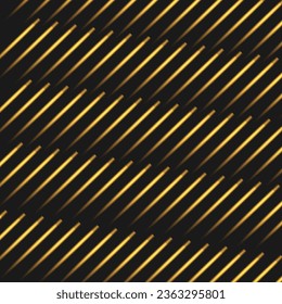 Gold Abstract background design, vertical lines in perspective. Vector Illustration