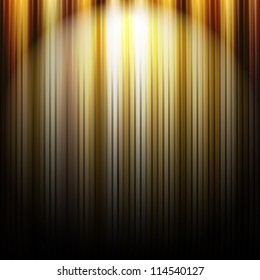 Gold Abstract Background With Lines, Vector Illustration