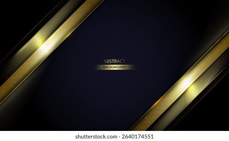 Gold abstract background with metalic lines shapes. Elegant gold abstract background vector illustration.