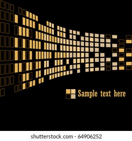 Gold abstract background on black, vector illustration