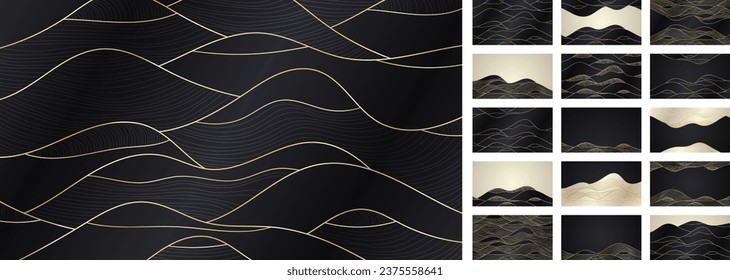 Gold abstract background pattern. Luxurious golden linear ornament. Premium design for wallpapers, silk textiles and jewelry. Vector illustration.