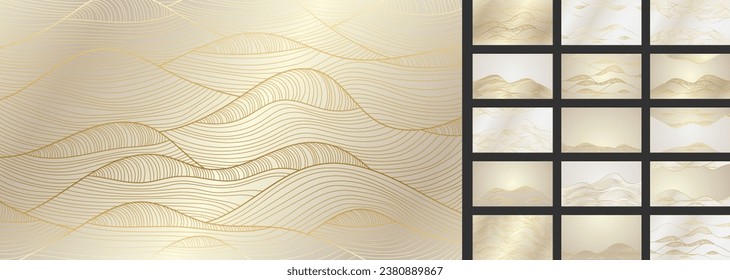 Gold abstract background pattern. Luxurious golden linear ornament. Premium design for wallpapers, silk textiles and jewelry. Vector illustration.