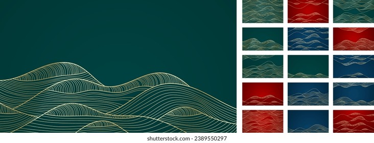 Goldenes abstraktes Hintergrundmuster. Luxuriöse, goldene lineare Ornament. Premium Design für Tapeten, Seidentextilien und Schmuck. Vektorgrafik.