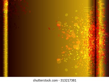 gold abstract background vector illustration, cover template layout, business flyer