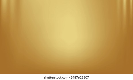 Gold abstract blurred gradient background, curtain pattern. Vector illustration.