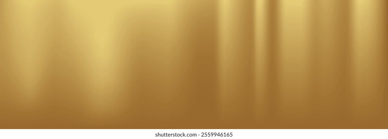 Gold abstract blurred gradient background, curtain pattern. Vector illustration.