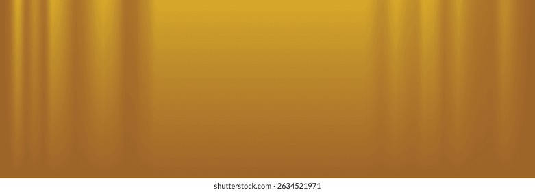 Gold abstract blurred gradient background, curtain pattern. Vector illustration.