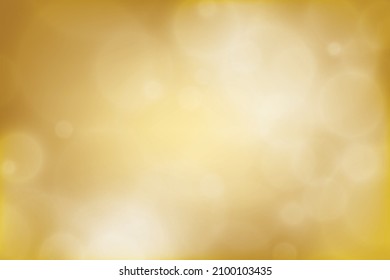 Gold abstract blurred gradient with bokeh, golden light background. Vector illustration.