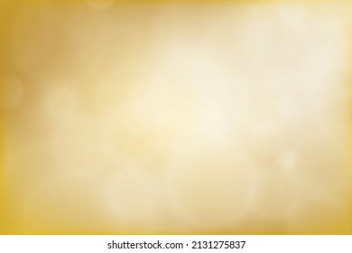 Gold abstract blurred gradient with bokeh, golden light background. Vector illustration.