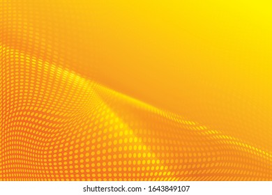 Gold abstract blurred gradient mesh background with halftone effect. Vector, illustration.