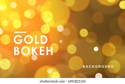 Gold abstract bokeh background sparkling lights effect. 