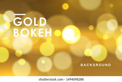 Gold abstract bokeh background sparkling lights effect. 