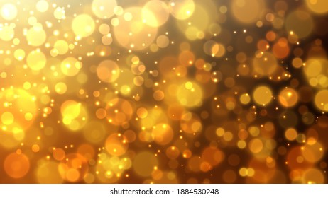 Gold abstract bokeh background. Gold stardust background. Vector illustration