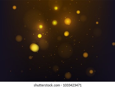 Gold abstract bokeh background. Vector illustration