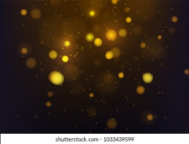 Gold abstract bokeh background. Vector illustration