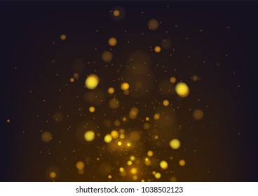 Gold abstract bokeh background. Vector illustration