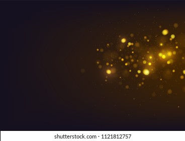 Gold abstract bokeh background. Vector illustration