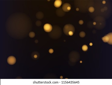 Gold abstract bokeh background. Vector illustration