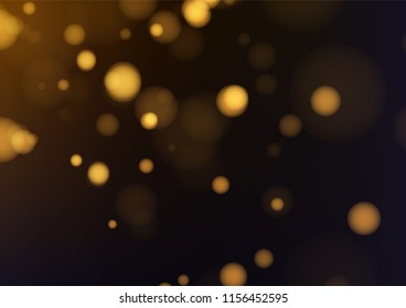 Gold abstract bokeh background. Vector illustration