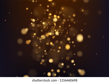 Gold abstract bokeh background. Vector illustration