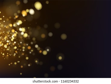 Fondo de bokeh abstracto de oro. Ilustración vectorial
