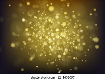 Gold abstract bokeh background. Vector illustration