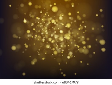 Gold abstract bokeh background. Vector illustration