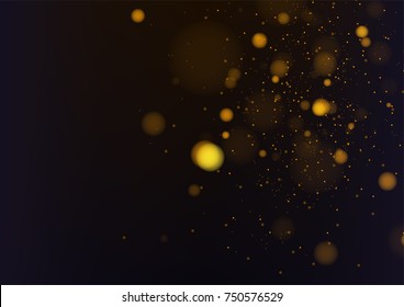 Gold abstract bokeh background. Vector illustration