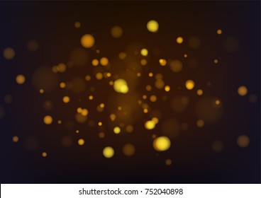 Gold abstract bokeh background. Vector illustration