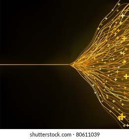 Gold abstract composition of delicate lines. EPS 8 vector file included