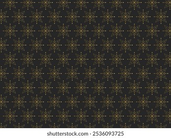 Textura de fondo de patrón floral abstracto de oro aislado sobre fondo negro. 