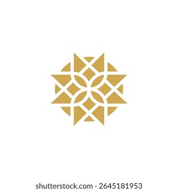 Gold Abstract Flower Icon Luxury Wellness Spa Branding Elegant Logo