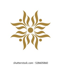 Gold Abstract Flower Logo Template Illustration Design. Vector EPS 10.