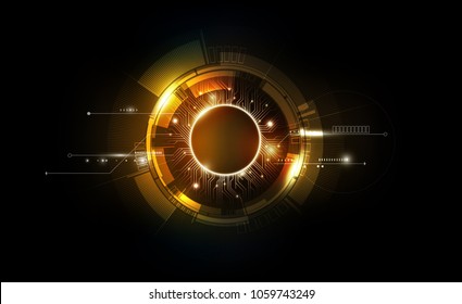 gold abstract futuristic electronic circuit technology background concept, vector illustration