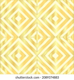 Gold abstract geometric diagonal square seamless pattern background. Vector illustration.