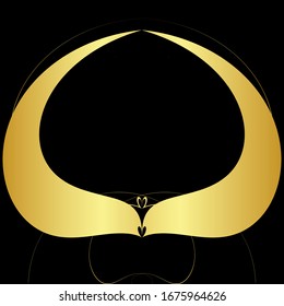 Gold abstract geometric lines on a black background.