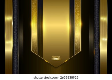 Ilustración de Vector de Formas geométricas abstractas de oro. Elegante Ilustración vectorial de fondo Abstractas de oro.