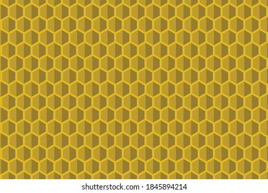 Gold abstract honeycomb pattern, Yellow polygon background