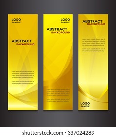 Gold Abstract Horizontal Banner Design Vector Illustration, Roll Up Template, Advertisement, Display, Flyer Design, Presentation, Banner Template, Display, Stand Template