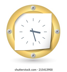 gold abstract icon with paper and watches