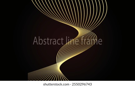 gold abstract line art background vector. Mountain topographic map background with golden lines texture,