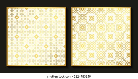 gold abstract line pattern set